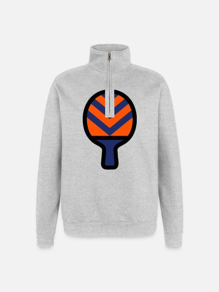 Tischtennisschläger Tischtennis Verein Sport - Quarter-Zip-Sweatshirt - Grau meliert