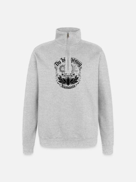 You Are Enough Namaste - Boho Yoga - Quarter-Zip Sweatshirt - heather grey