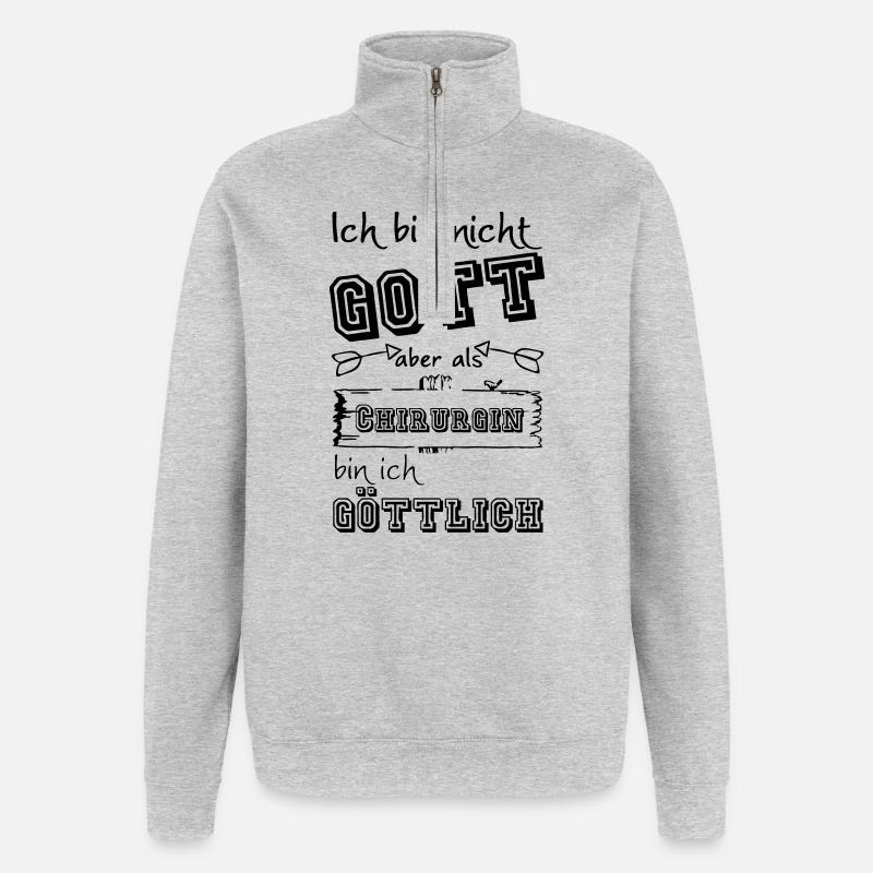 Göttliche Chirurgin Geschenk - Quarter-Zip-Sweatshirt - Grau meliert