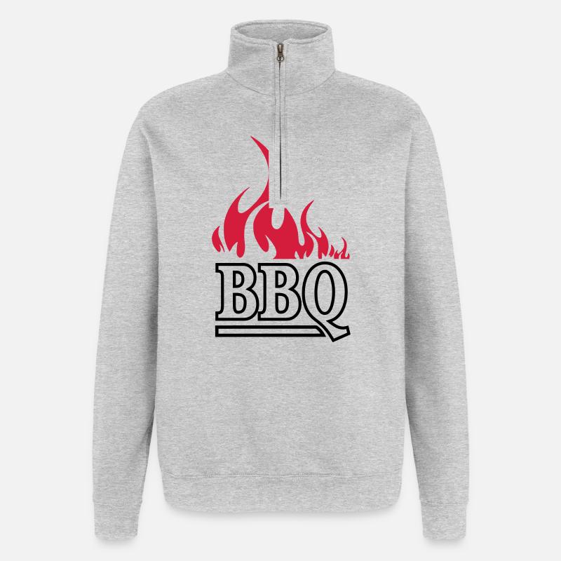 panier - Sweat à zip 1/4 - gris chiné