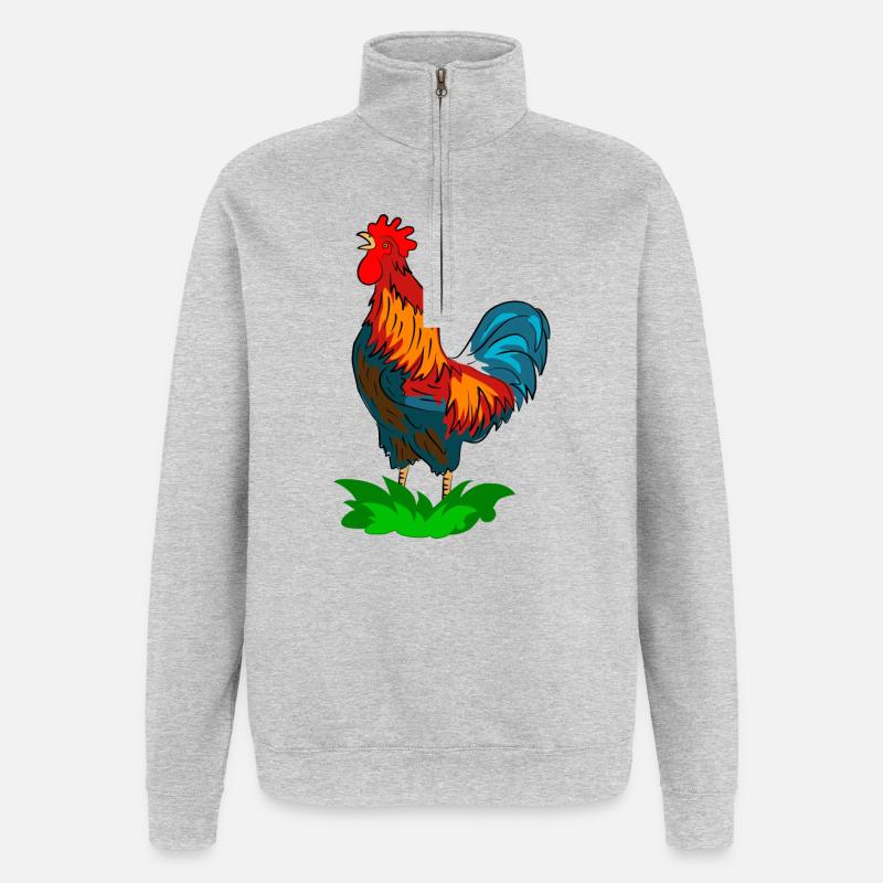 hahn vogel - Quarter-Zip-Sweatshirt - Grau meliert