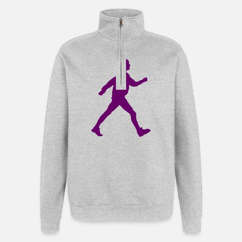 Image d’ombre de Walker violette - Sweat à zip 1/4 - gris chiné