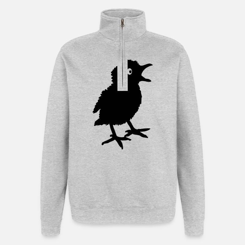 Chick chick beeper bird shade - Quarter-Zip Sweatshirt - heather grey