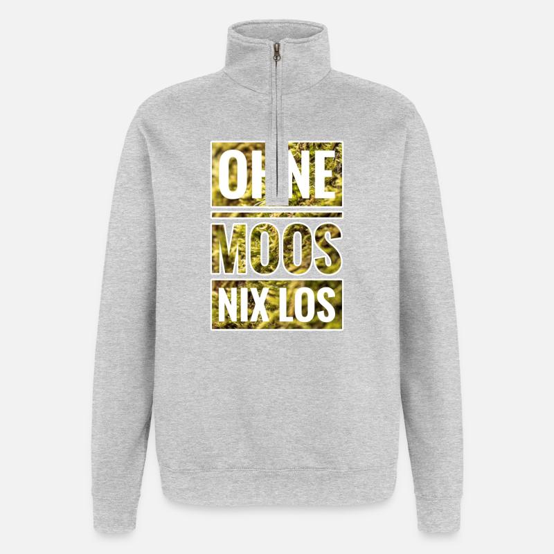 Ohne Moos Nix Los - Quarter-Zip-Sweatshirt - Grau meliert