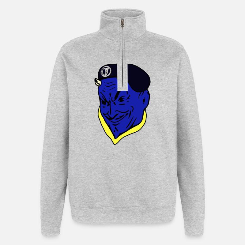 French Army Blue Devil Hunter - Quarter-Zip Sweatshirt - heather grey