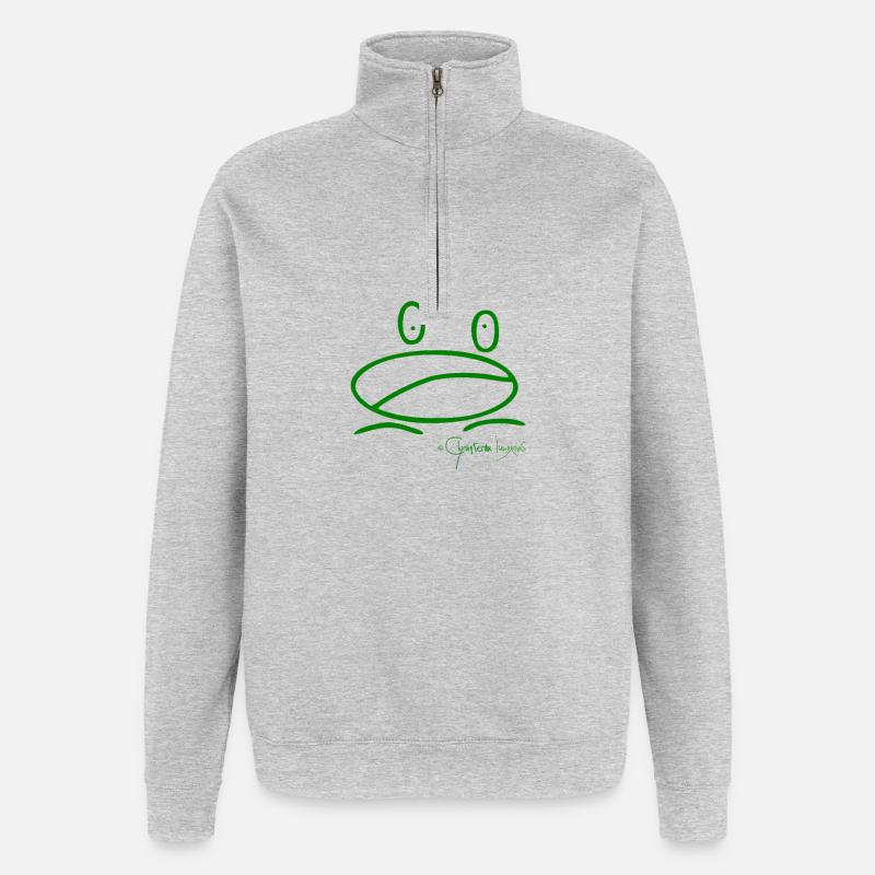 Froschmini © Chyropterum Innoxius - Quarter-Zip-Sweatshirt - Grau meliert