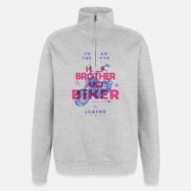 Mythisches Rad der Legende - Quarter-Zip-Sweatshirt - Grau meliert