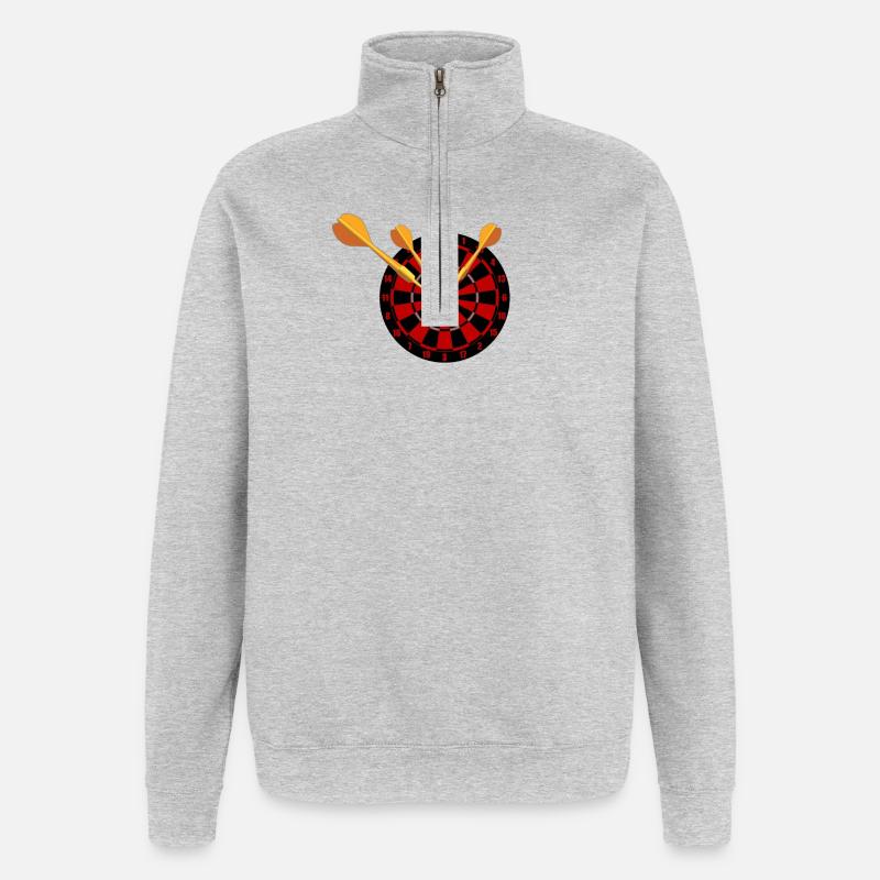 Darts Arrows and Dartboard - Quarter-Zip Sweatshirt - heather grey