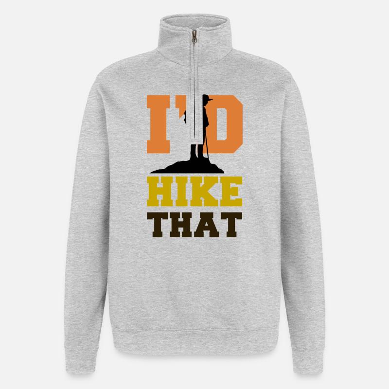 Escalade Déclaration Randonneurs Alpinisme Nature - Sweat à zip 1/4 - gris chiné