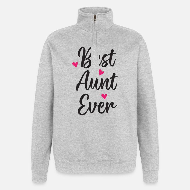 Meilleure tante de tous les temps - Sweat à zip 1/4 - gris chiné