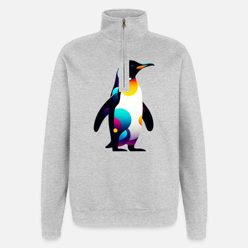 Pinguin - Quarter-Zip-Sweatshirt - Grau meliert