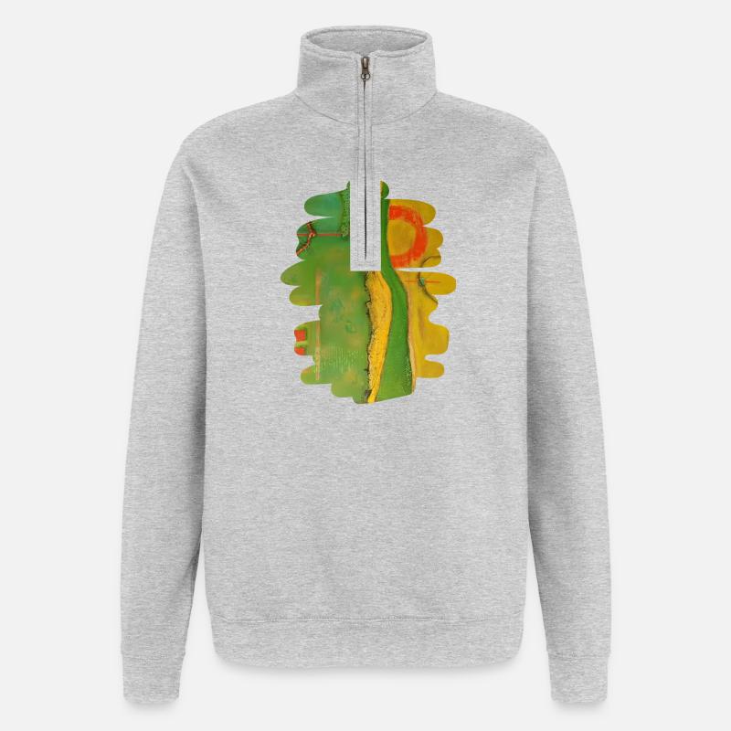 Échapper - Sweat à zip 1/4 - gris chiné