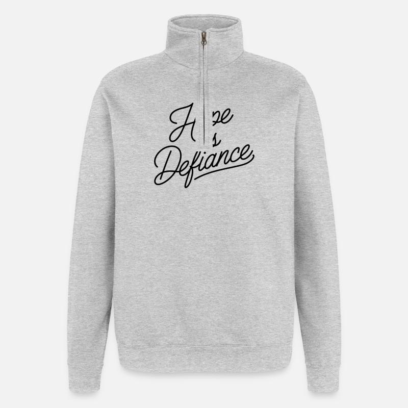 Hope is Defiance - Quarter-Zip-Sweatshirt - Grau meliert