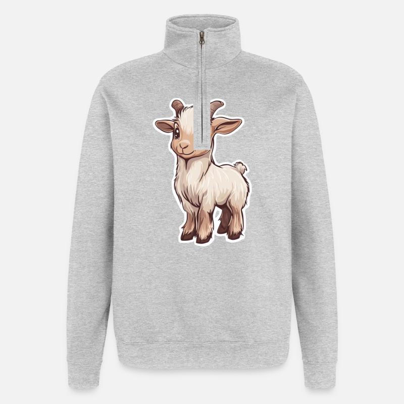 Ziege - Quarter-Zip-Sweatshirt - Grau meliert