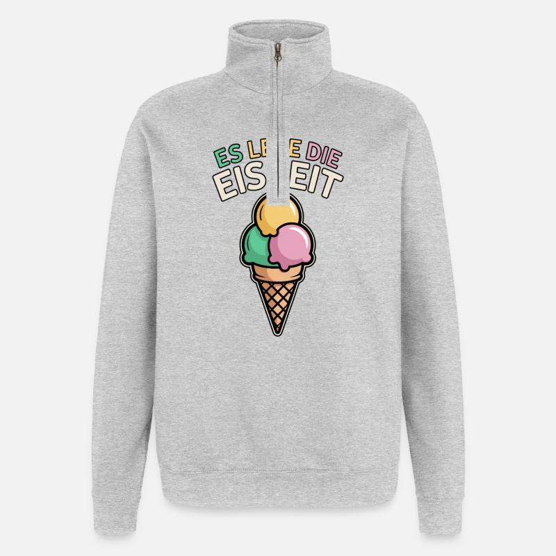Vive l'ère glaciaire - la crème glacée - Sweat à zip 1/4 - gris chiné