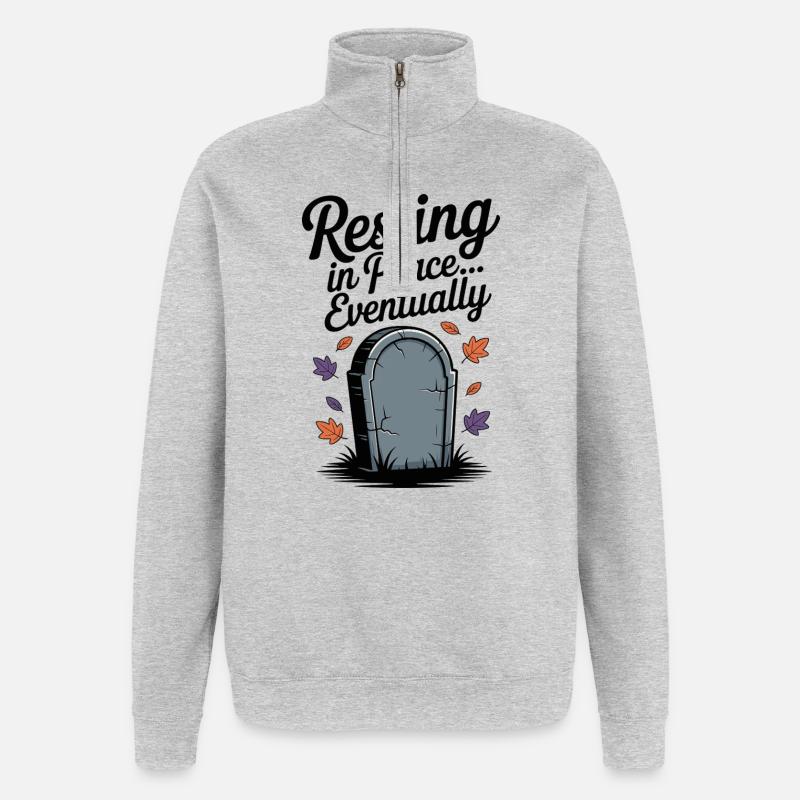 Resting in Peace... Eventually - Quarter-Zip Sweatshirt - heather grey