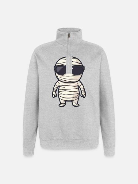 Mummy with sunglasses - Quarter-Zip Sweatshirt - heather grey
