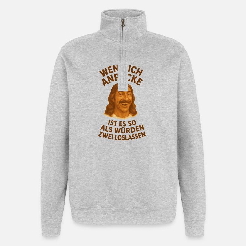 Conception de la résolution - Sweat à zip 1/4 - gris chiné