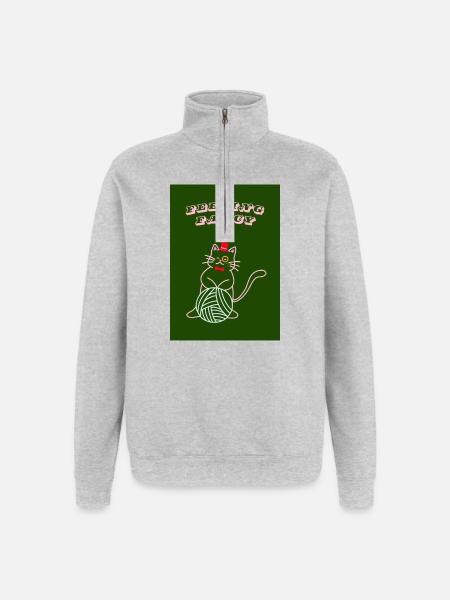 Cat Feeling Fancy - Quarter-Zip Sweatshirt - heather grey