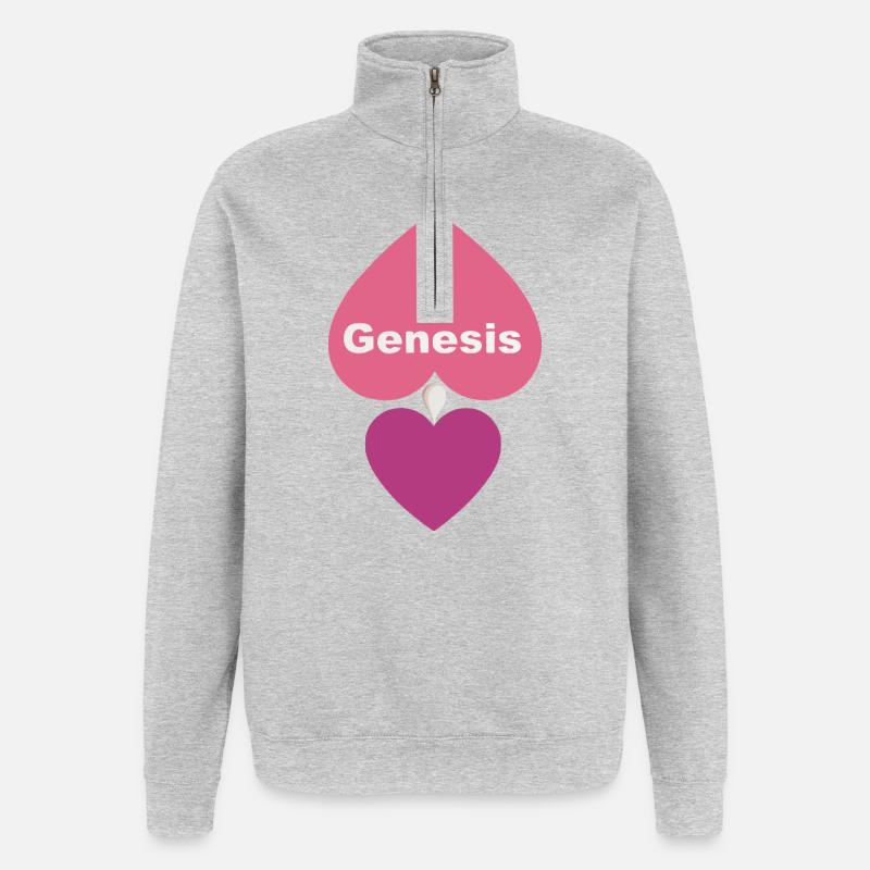 Conception du cœur - Sweat à zip 1/4 - gris chiné