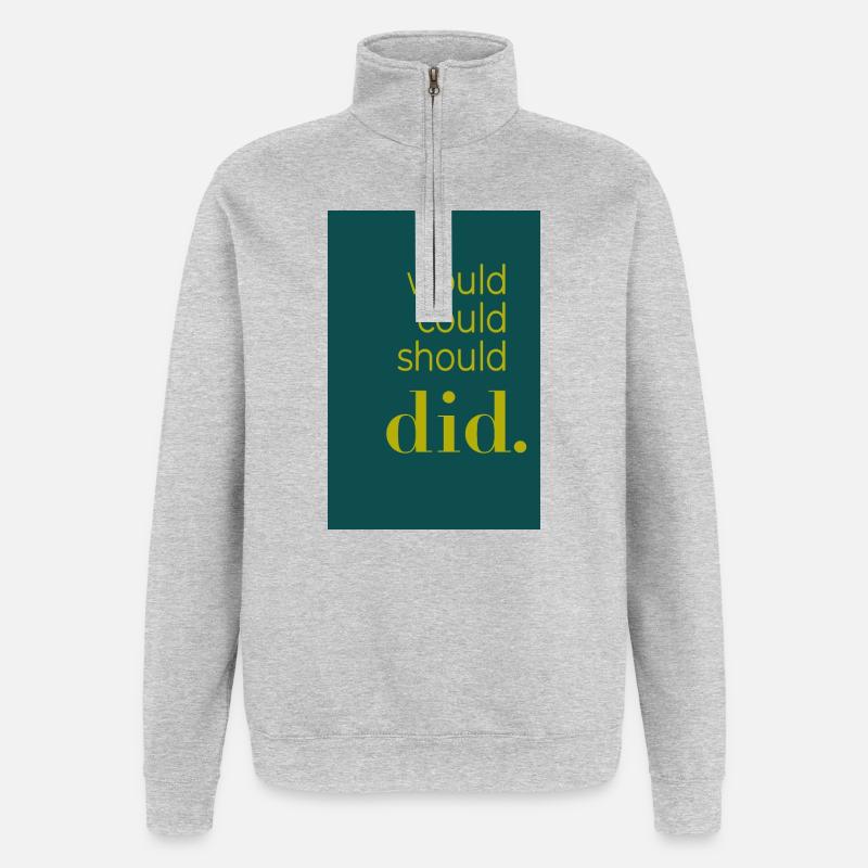 Did should could would Poster Design - Quarter-Zip-Sweatshirt - Grau meliert
