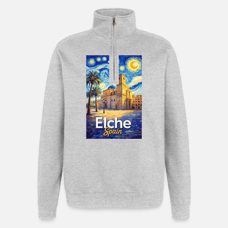 Elche, Spagna - Felpa con zip 1/4 - grigio melange