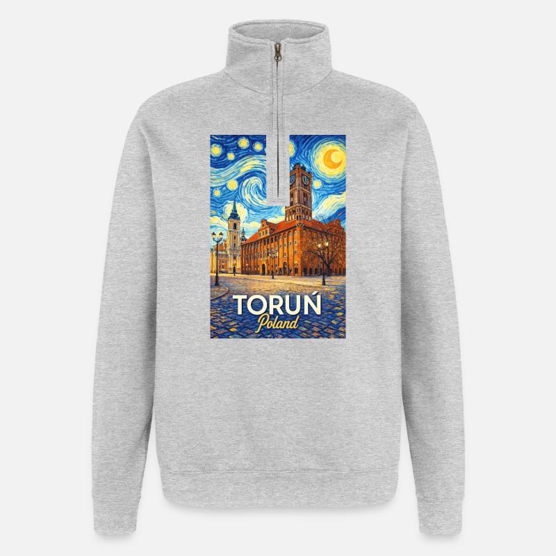 Toruń, Polen - Quarter-Zip-Sweatshirt - Grau meliert