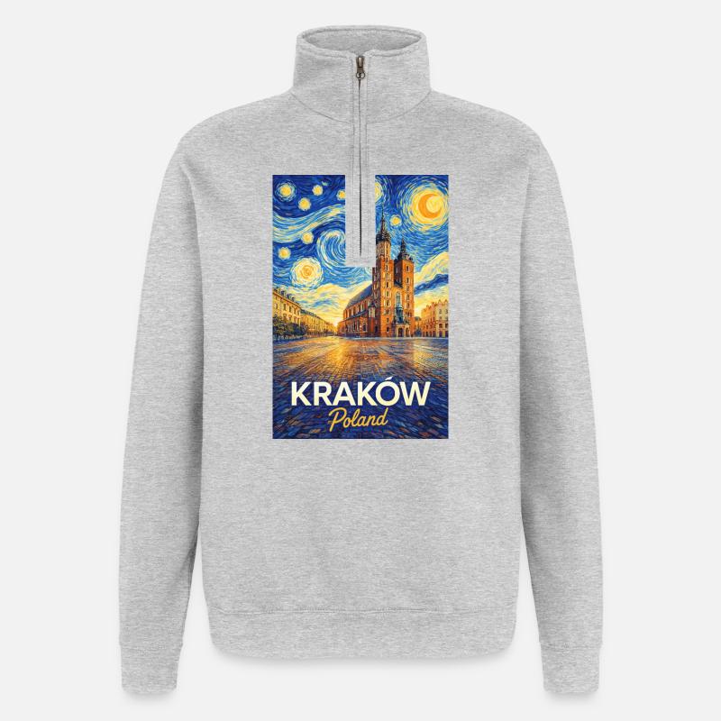 Kraków, Polen - Quarter-Zip-Sweatshirt - Grau meliert