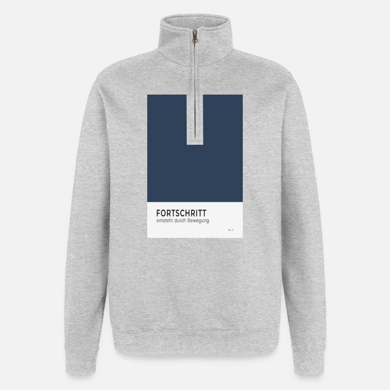 Fortschritt entsteht durch Bewegung Poster - Quarter-Zip-Sweatshirt - Grau meliert