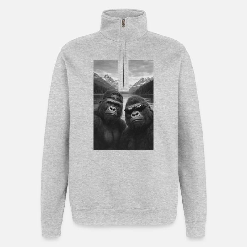 Gorilla Duo Bergsee - Quarter-Zip-Sweatshirt - Grau meliert