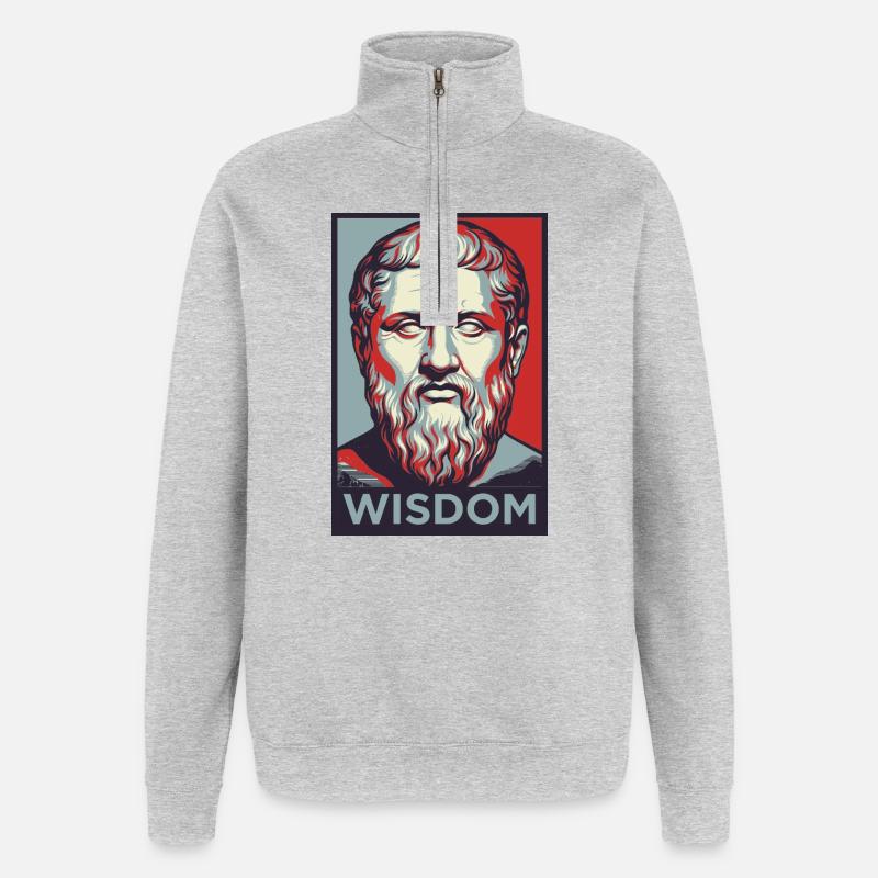 Portrait de Sagesse Pop Art - Sweat à zip 1/4 - gris chiné