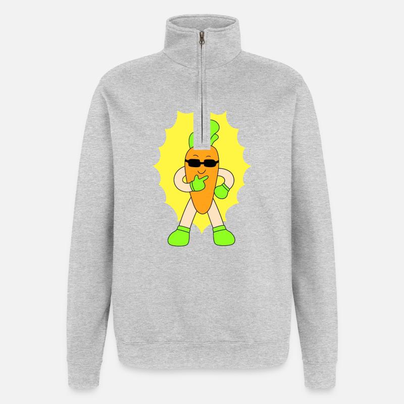 Cool carrot - Quarter-Zip Sweatshirt - heather grey