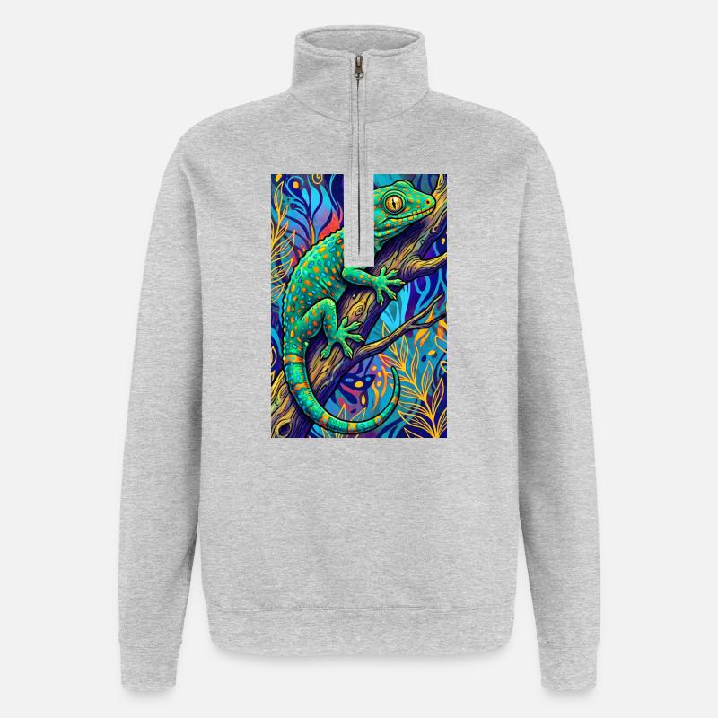 Gecko - Quarter-Zip Sweatshirt - heather grey