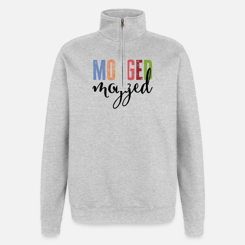Mouillé - Sweat à zip 1/4 - gris chiné