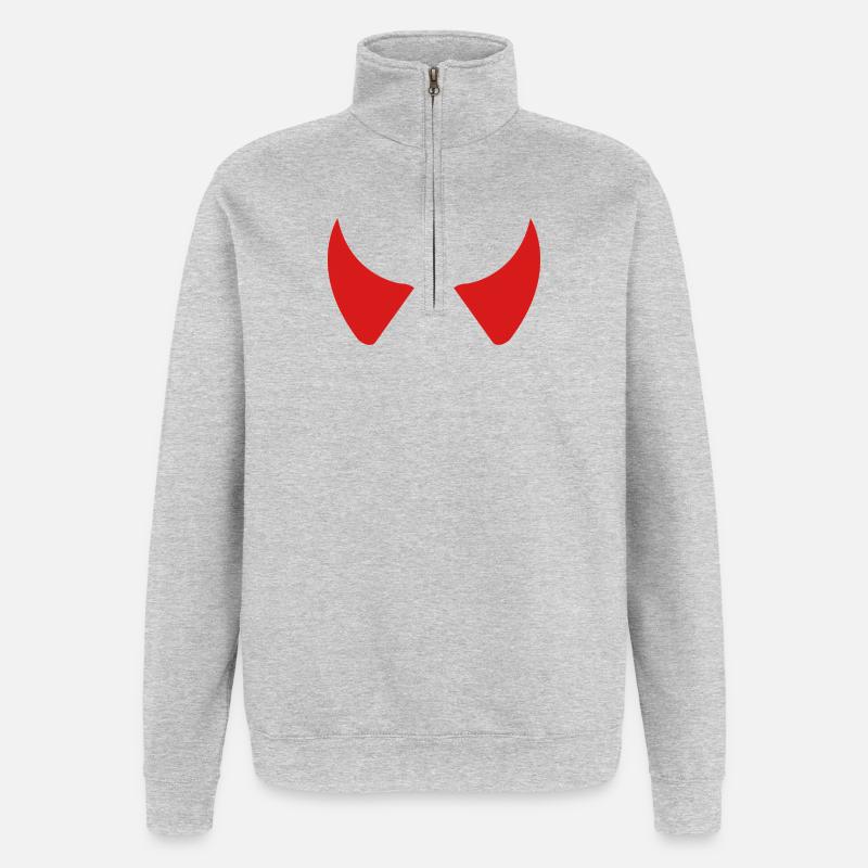 Devil Horns - Quarter-Zip Sweatshirt - heather grey