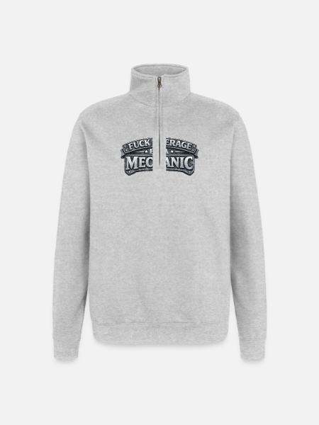 Proud Mechanic – Passion & Skill - Quarter-Zip Sweatshirt - heather grey