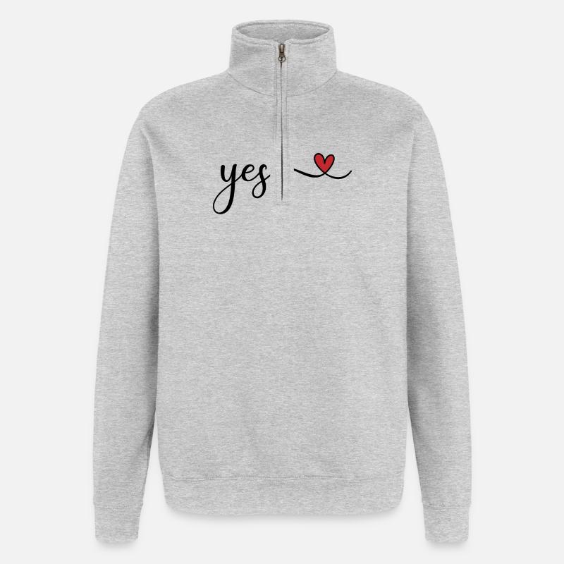 yes - Quarter-Zip Sweatshirt - heather grey