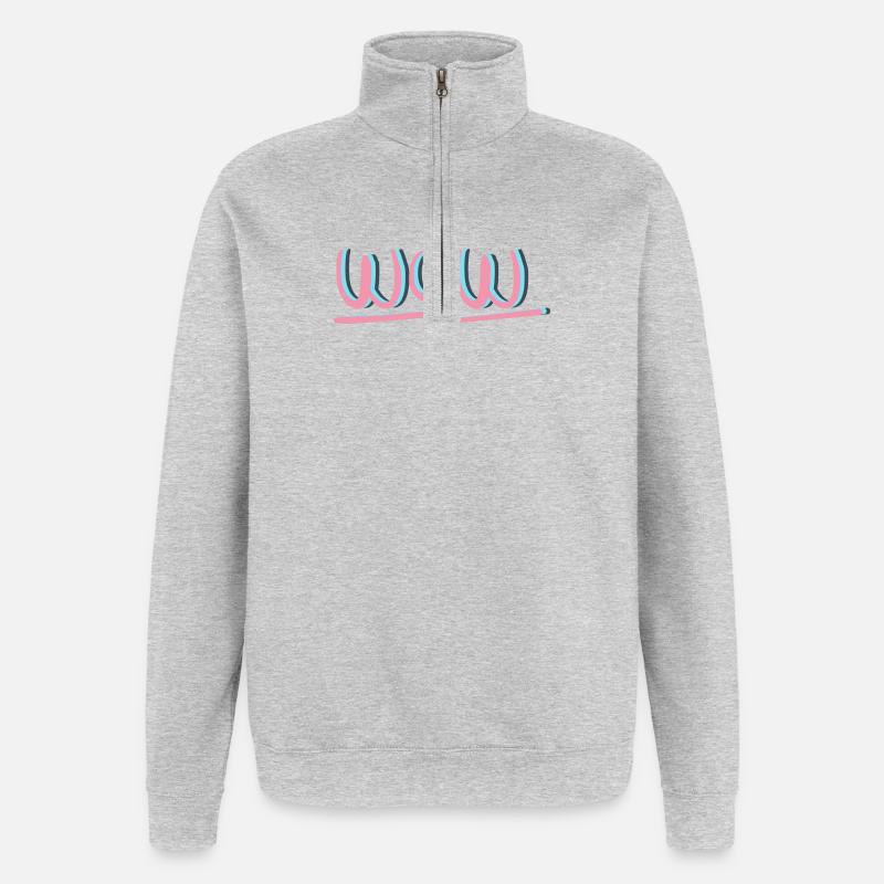 WOW Tøj & Tilbehør - Sweatshirt med 1/4 lynlås - grå meleret