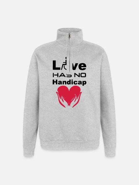 Love has no Handicap - Quarter-Zip Sweatshirt - heather grey