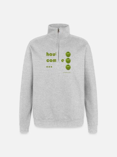high as 3 apples - Quarter-Zip Sweatshirt - heather grey