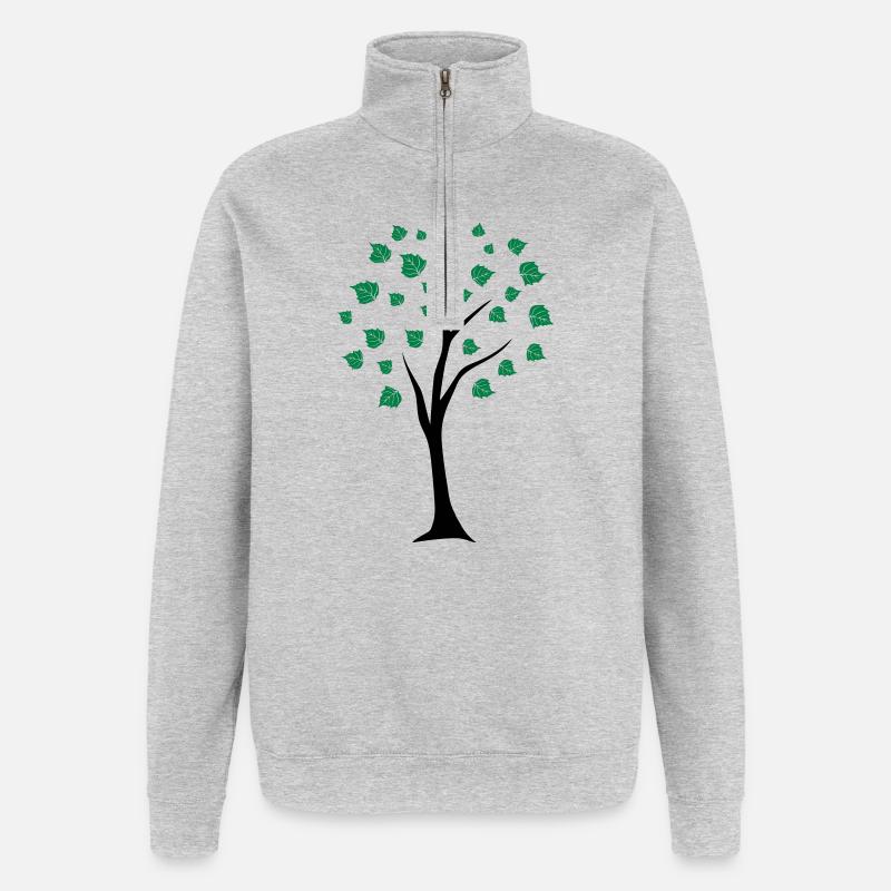 tree - Quarter-Zip Sweatshirt - heather grey