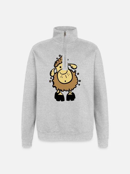 Cute Sheep - Quarter-Zip Sweatshirt - heather grey