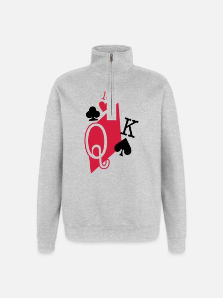 playing cards - Quarter-Zip Sweatshirt - heather grey