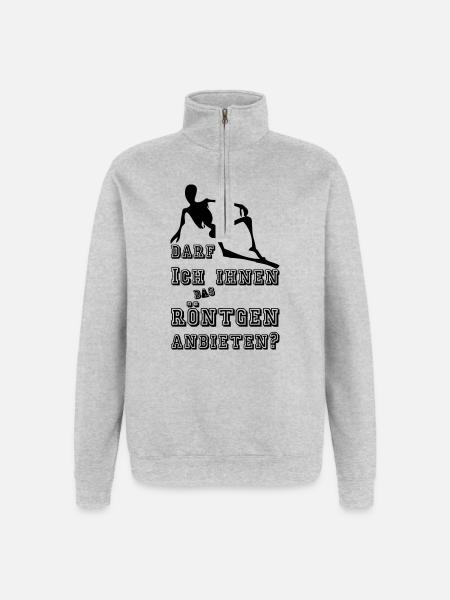Röntgen anbieten Medizin Geschenk - Quarter-Zip-Sweatshirt - Grau meliert