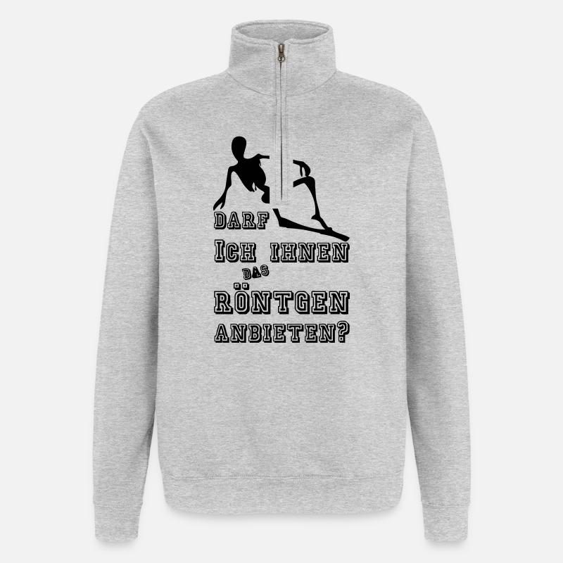 Röntgen anbieten Medizin Geschenk - Quarter-Zip-Sweatshirt - Grau meliert
