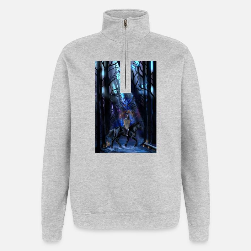 chevalier - Sweat à zip 1/4 - gris chiné