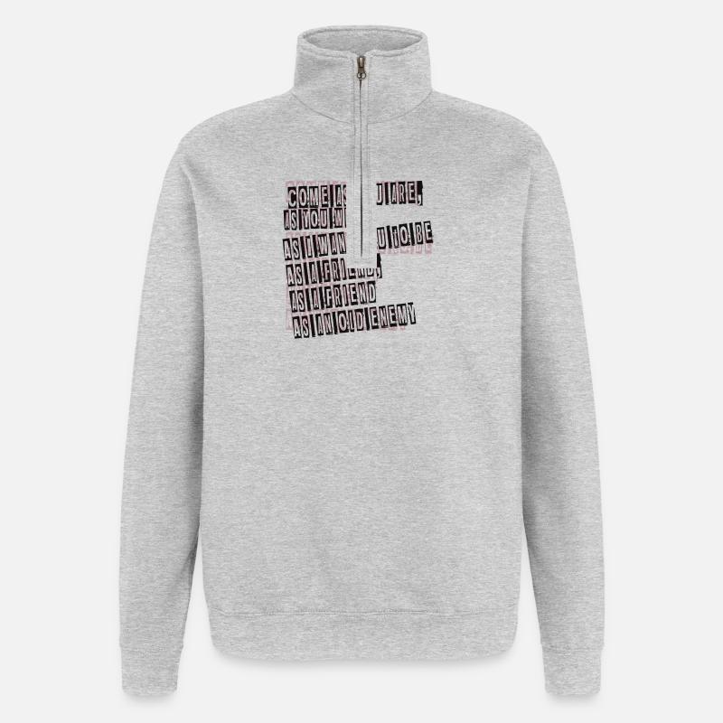 Komm wie du bist - Quarter-Zip-Sweatshirt - Grau meliert
