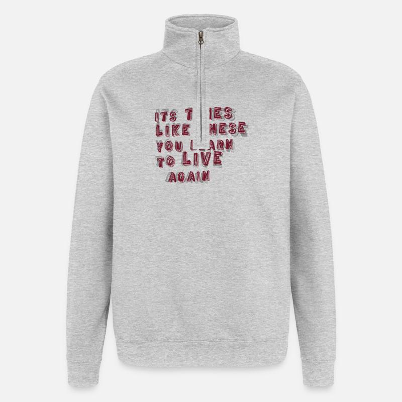 des moments comme ceux-ci - Sweat à zip 1/4 - gris chiné