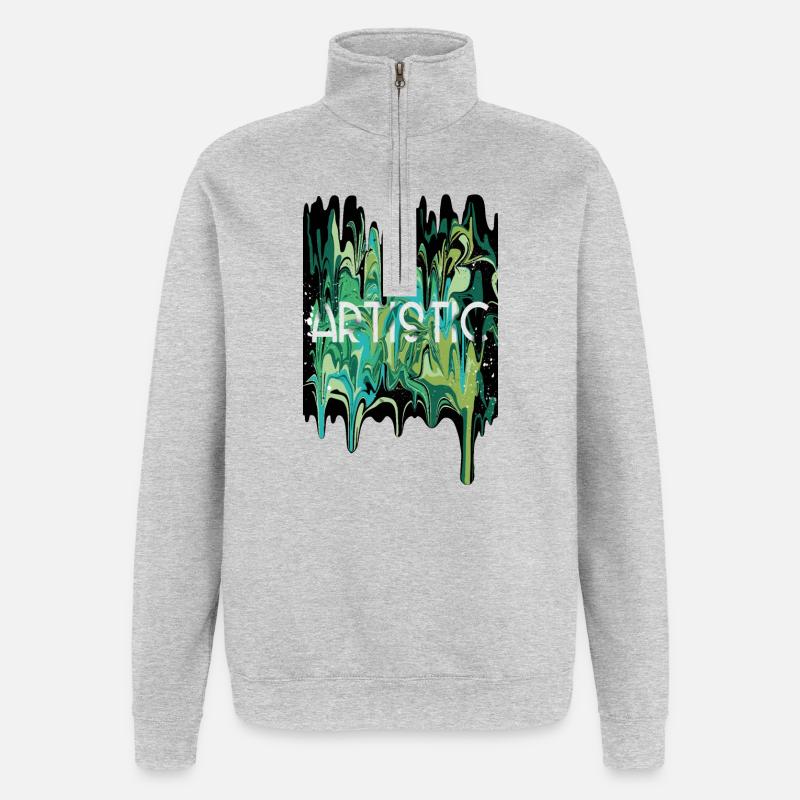 Kunstkunst coulure - Quarter-Zip-Sweatshirt - Grau meliert