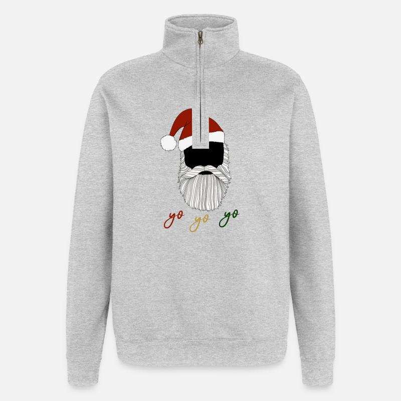 yo yo yo - Sweat à zip 1/4 - gris chiné